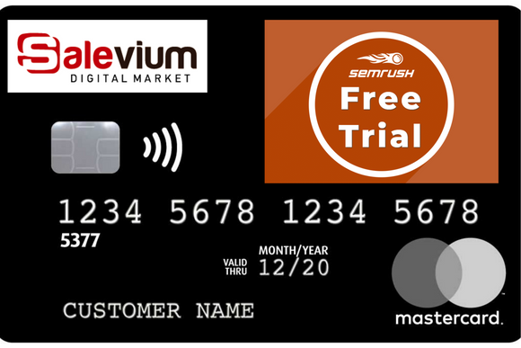 VCC VIRTUAL CREDIT CARD For  SEMRUSH  TRIAL ACCOUNT - - Salevium Digital Market