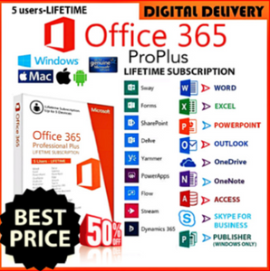 MC OFFICE 365 2019 PRO  PLUS LIFETIME ACC with your own Name 5 PCS MAC WIN 5 TB CLOUD🔥🔥